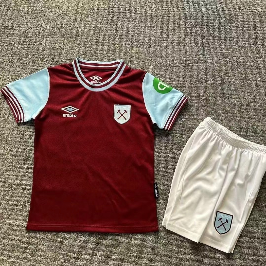 2024 West Ham Home Football Shirt Kids Size