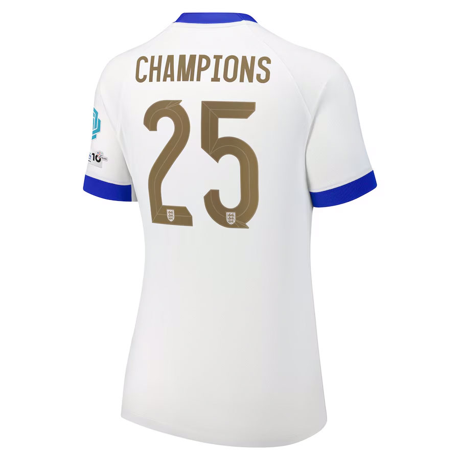 2025 Women England Champions 25 Home Football Shirt Fan version