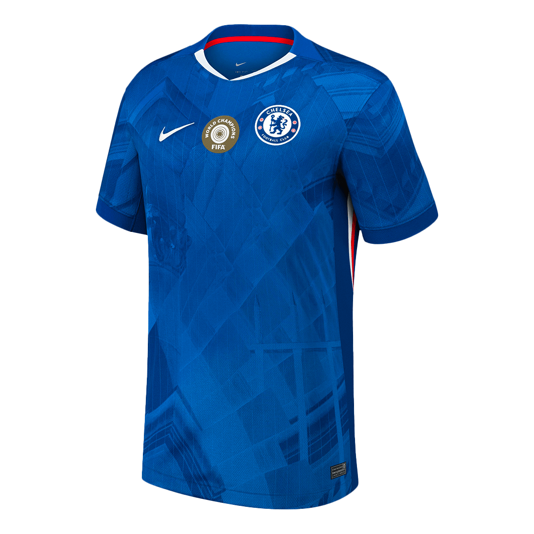 Chelsea 2025/26 WORLD CHAMPIONS #25 Soccer Jersey Home Custom Football Shirt Fan Version with chest badge