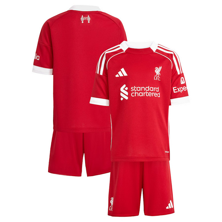 2025/26 Liverpool Kids & Adults Home Full Soccer Kits Football Shirt