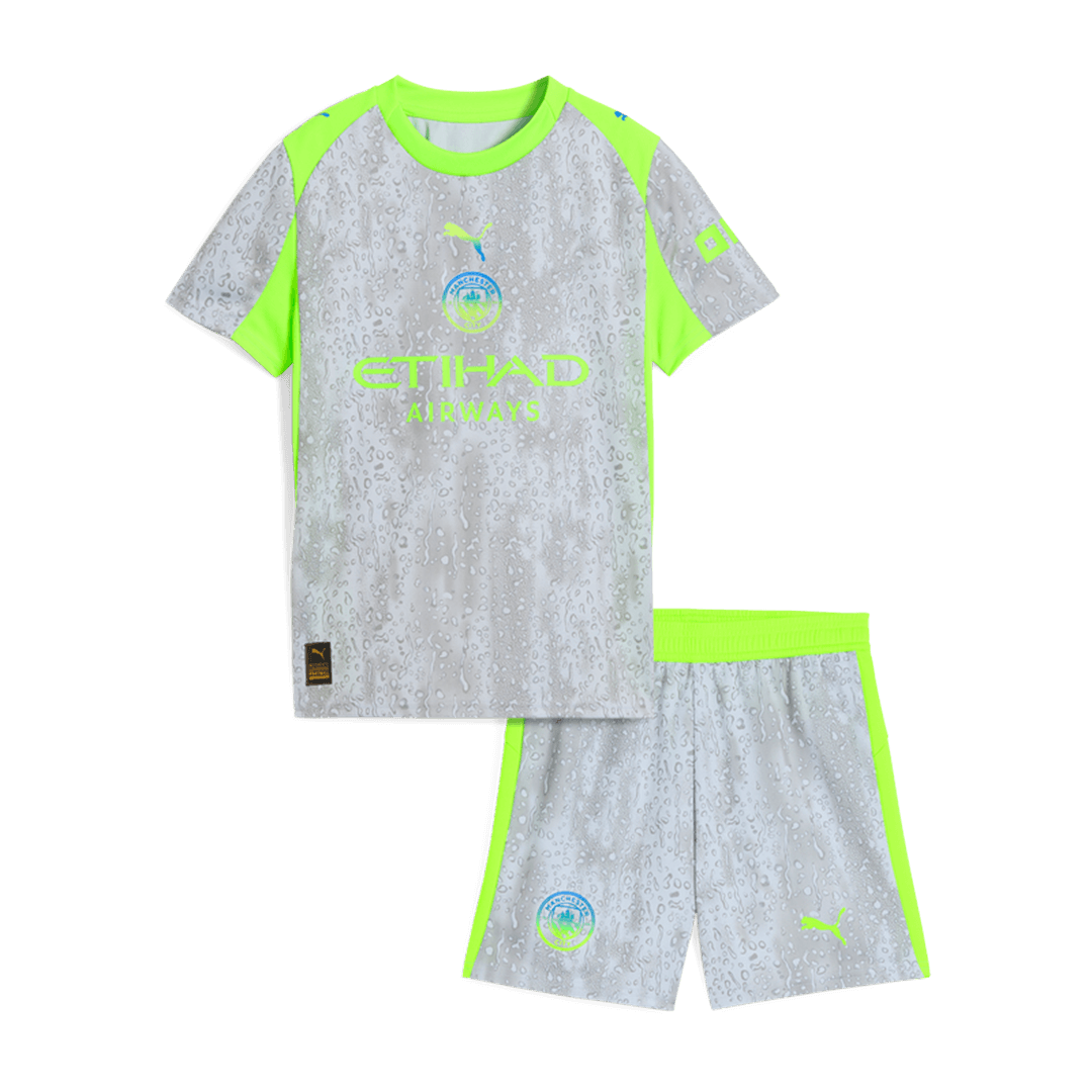 2025/26 Manchester City Kids & Adults Third Away Full Soccer Kits Football Shirt