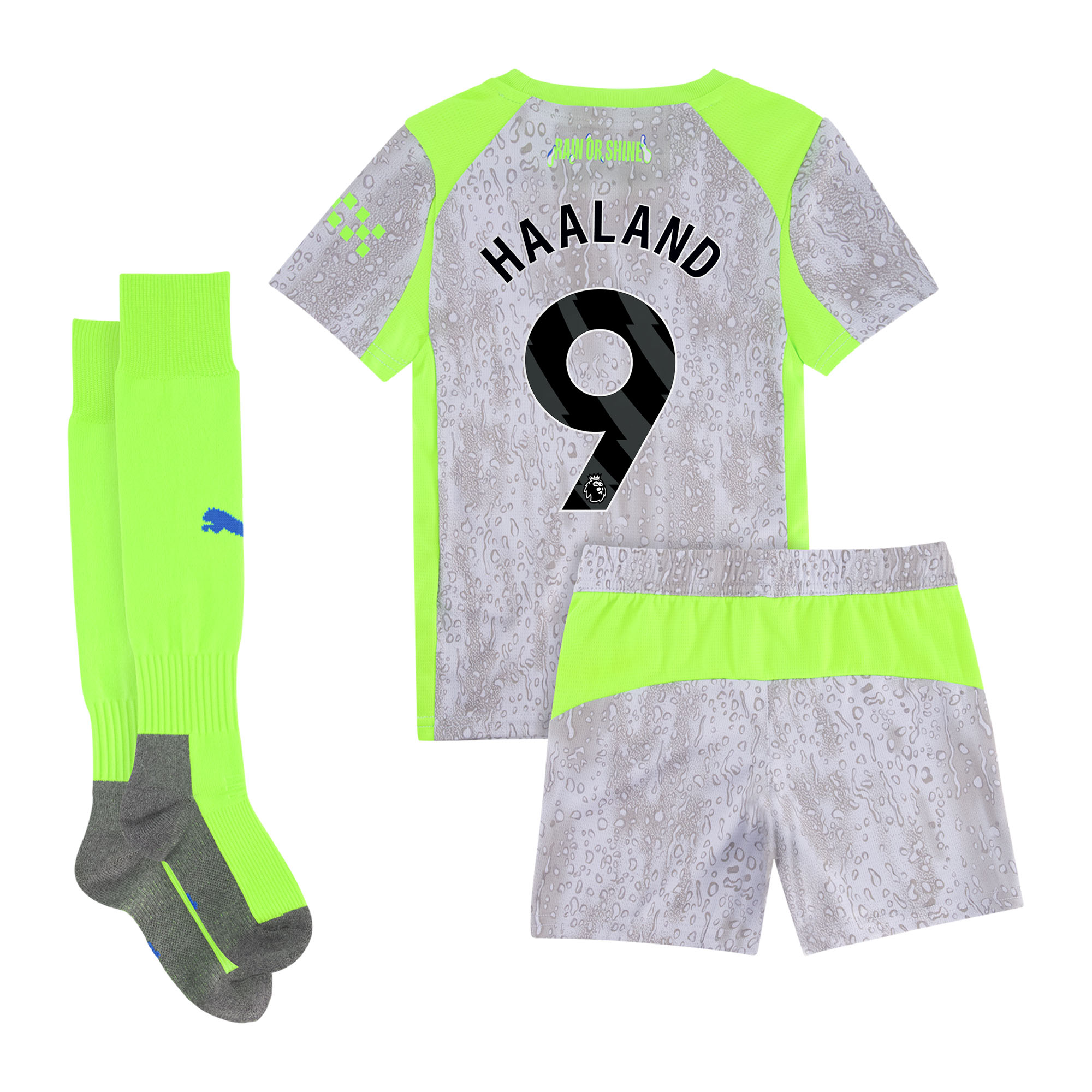 Erling Haaland #9 2025/26 Manchester City Third Away Kids Kits Full Soccer Football Shirt