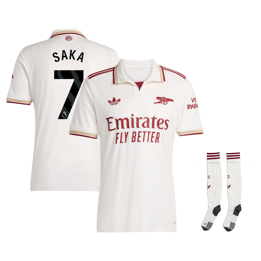 SAKA #7 2025/26 Arsenal Third Away Kids Kits Full Soccer Football Shirt