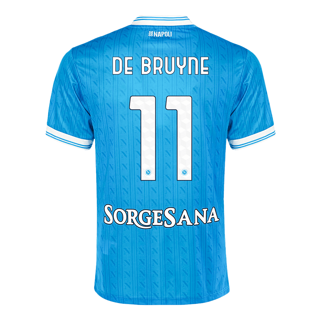 De Bruyne #11 2025/26 Napoli Soccer Jersey Home Custom Football Shirt Fan Version