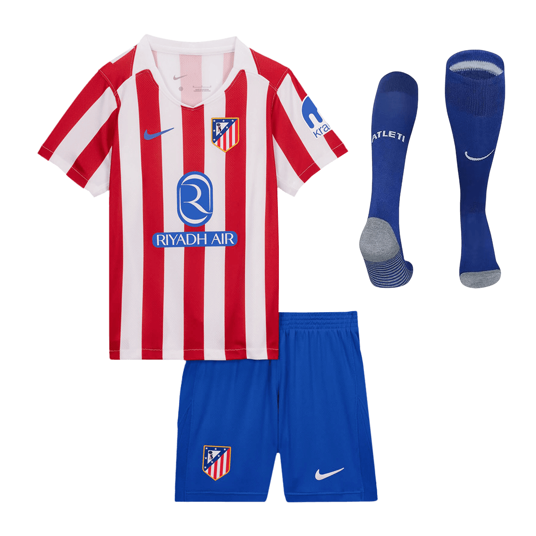 2025/26 Atletico Madrid Kids Home Full Soccer Kits Football Shirt