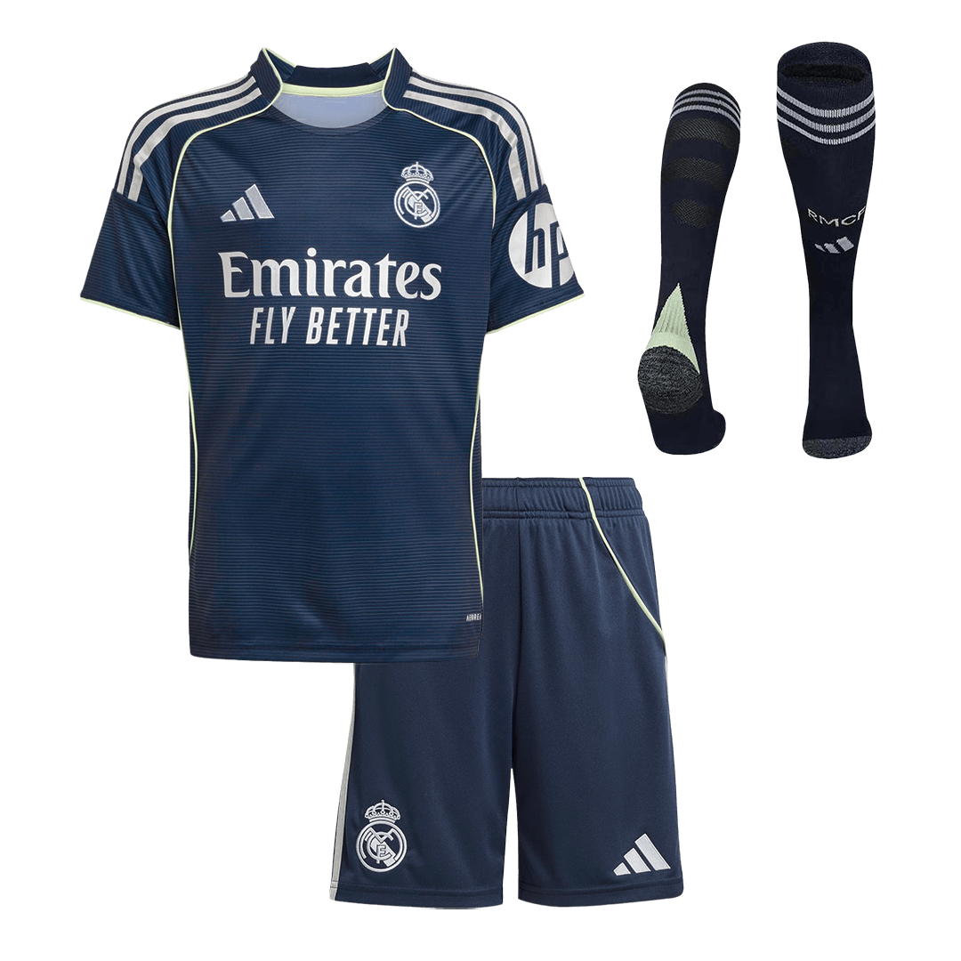 2025/26 Real Madrid Kids & Adults Away Full Soccer Kits Football Shirt