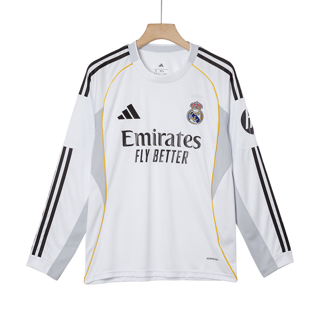 2025/26 Real Madrid Long Sleeves Jersey Home Custom Football Shirt