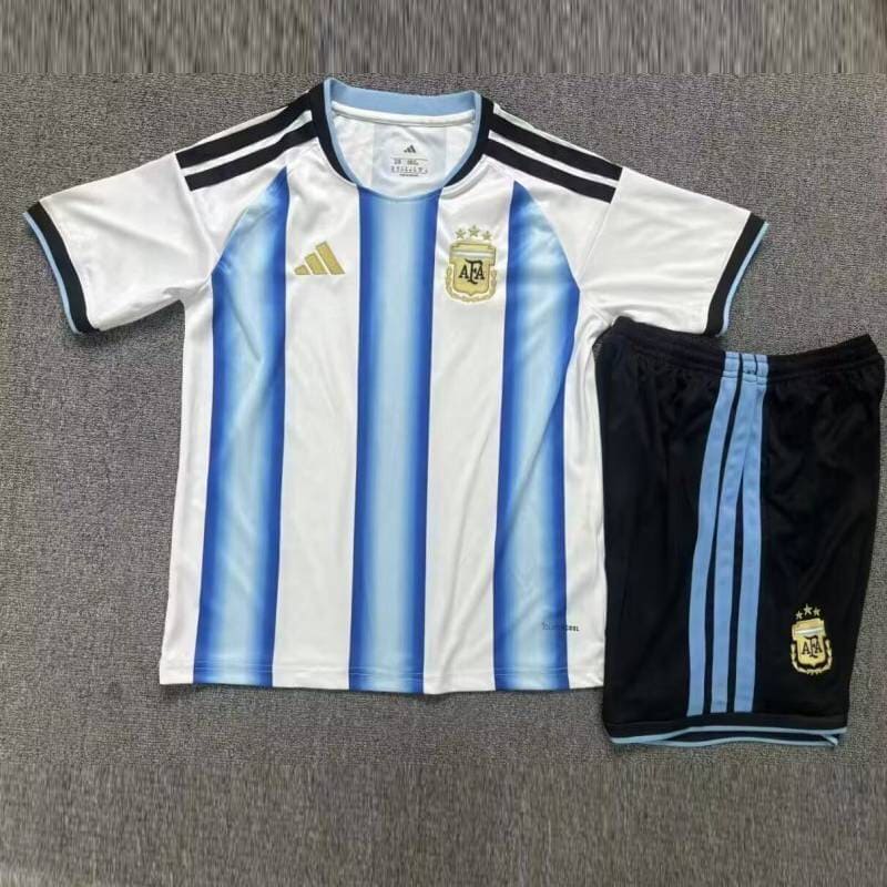 2025 Argentina Kids Home Full Soccer Kits Football Shirt