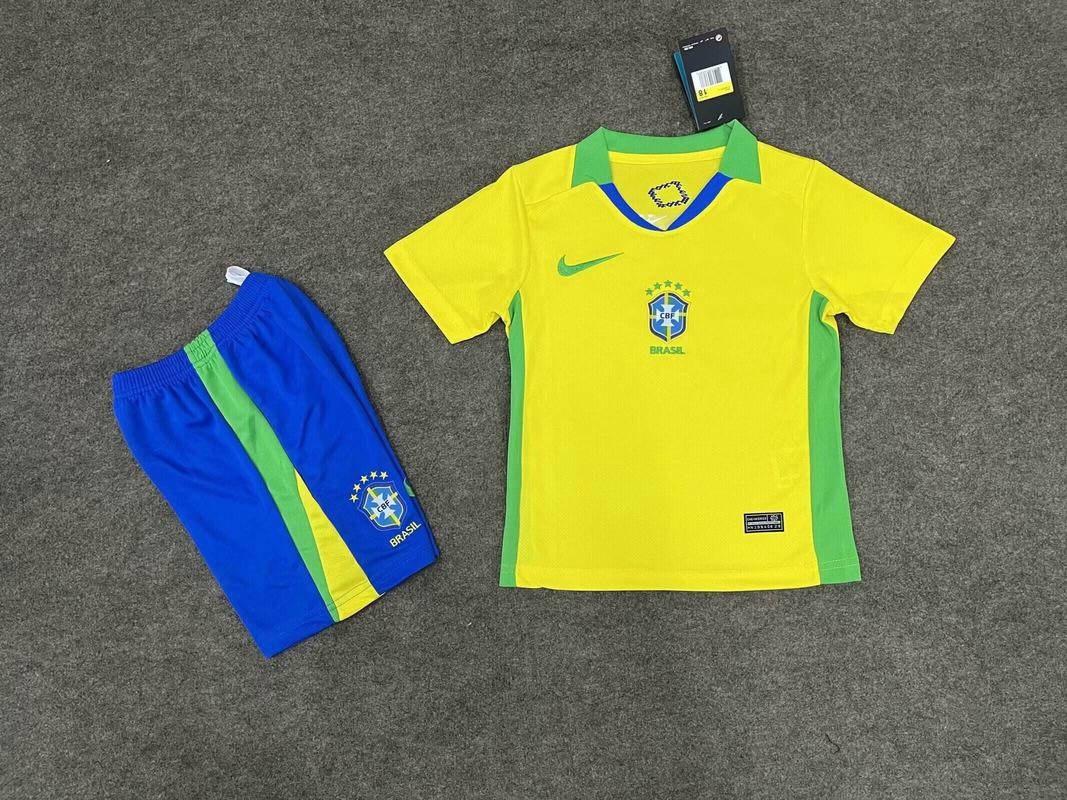 2025/2026 Brazil Home Football Shirt Kids Kits