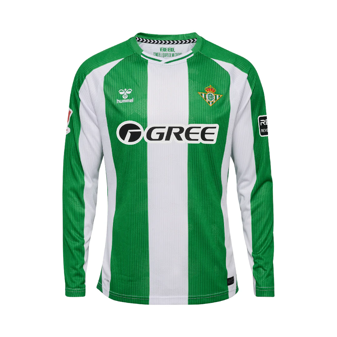 2025/26 Real Betis Long Sleeves Jersey Home Custom Football Shirt