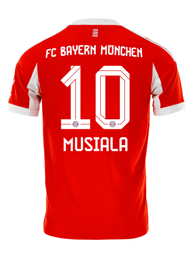 Musiala #10 2025/26 Bayern Munich Soccer Jersey Home Custom Football Shirt Fan Version