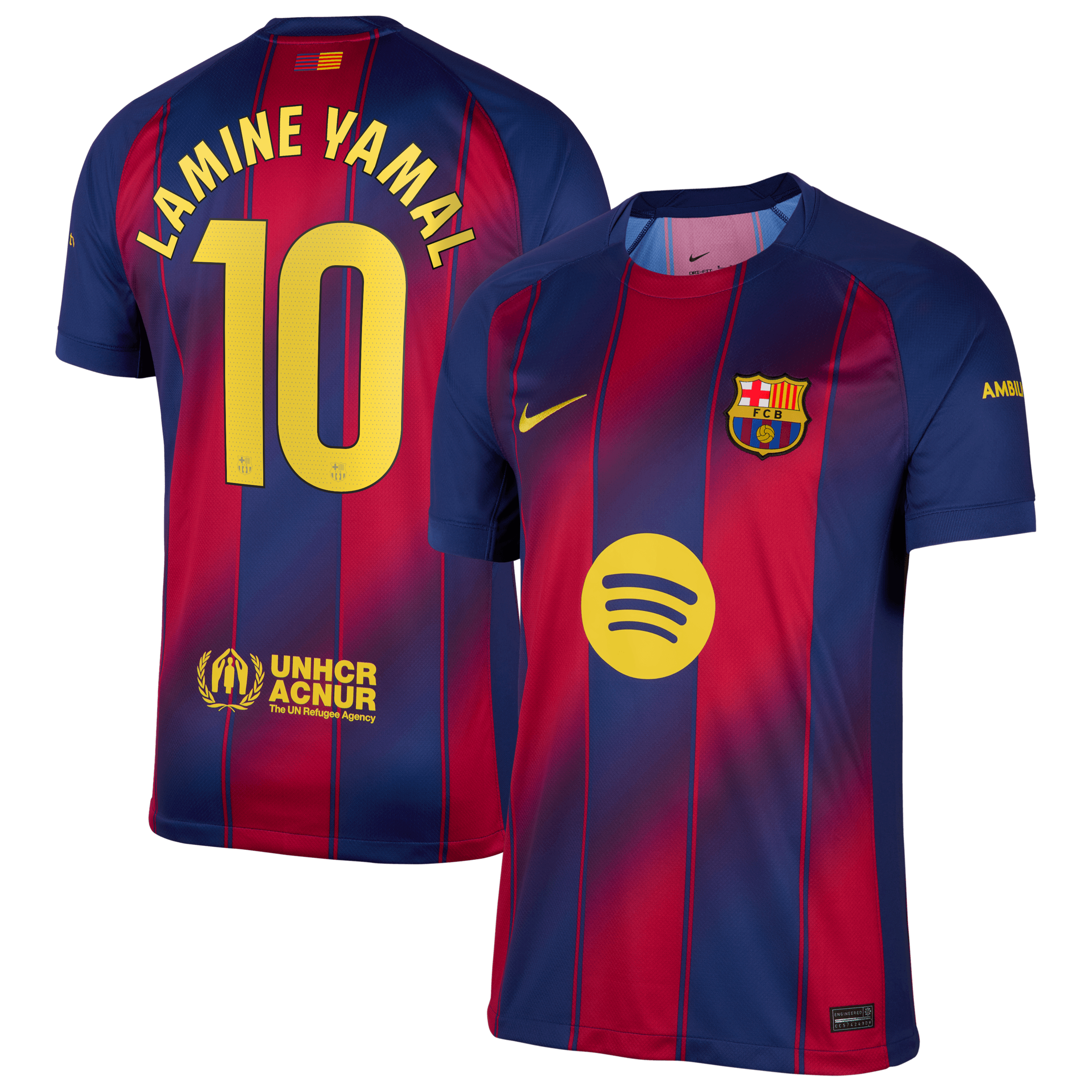 Lamine Yamal #10 2025/26 Barcelona Soccer Jersey Home Custom Football Shirt Fan Version