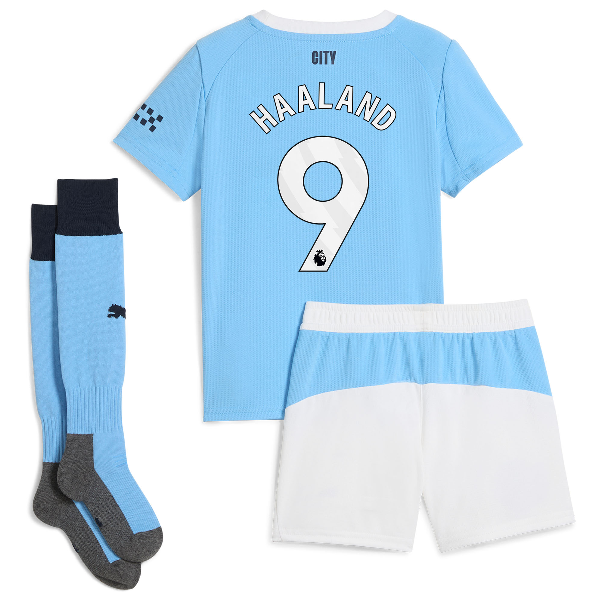 Erling Haaland #9 2025/26 Manchester City Home Kids Kits Full Soccer Football Shirt