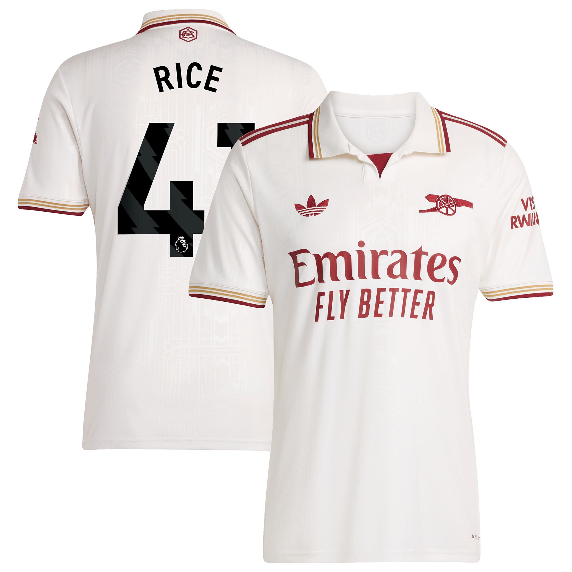 RICE #41 2025/26 Arsenal Soccer Jersey Third Away Custom Football Shirt Fan Version