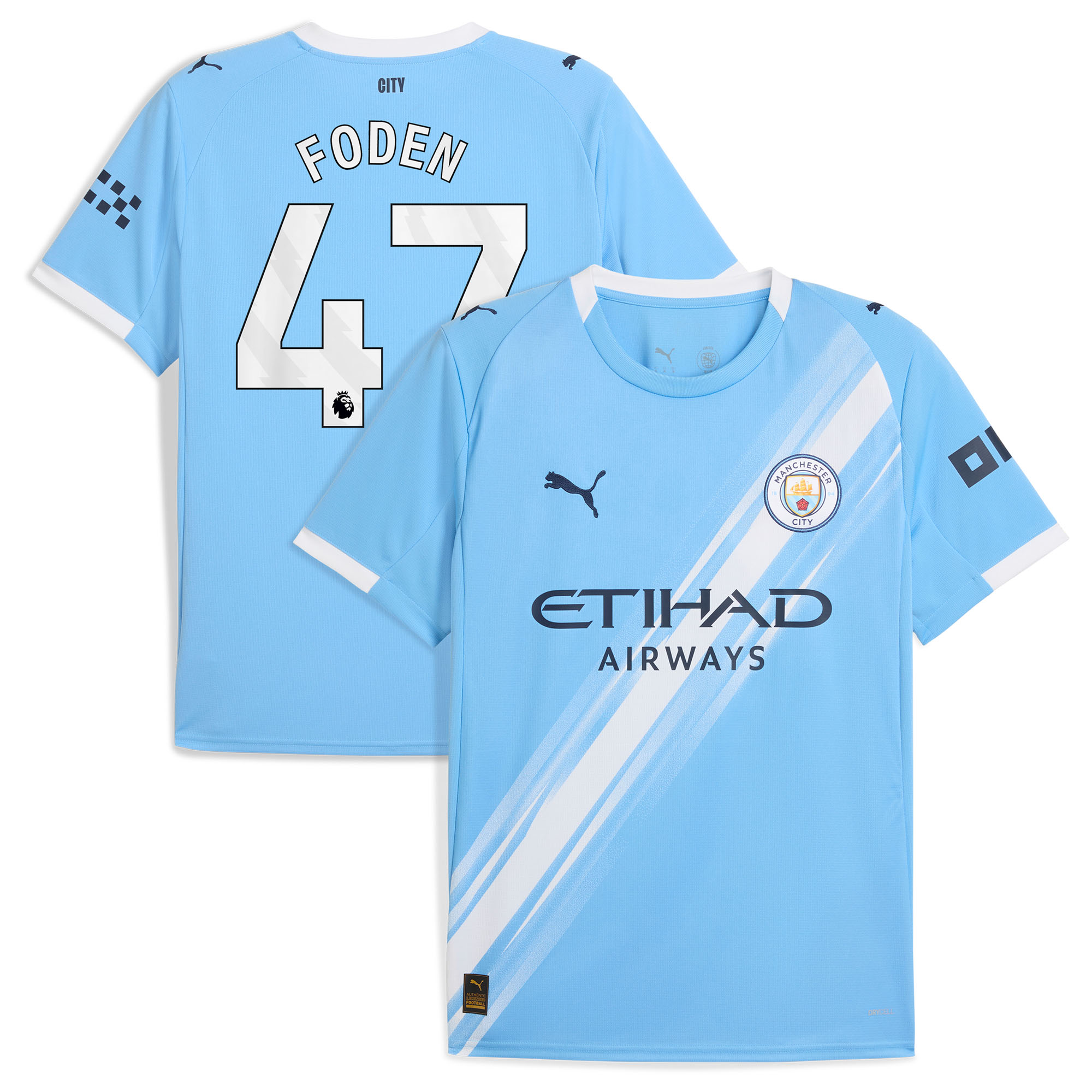 FODEN #47 2025/26 Manchester City Soccer Jersey Home Custom Football Shirt Fan Version