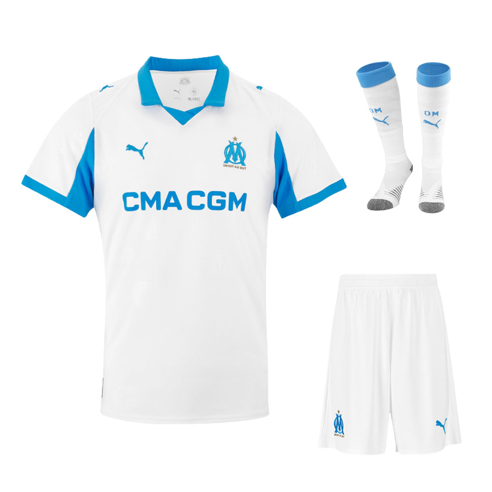2025/26 Marseille Kids & Adults Home Full Soccer Kits Football Shirt