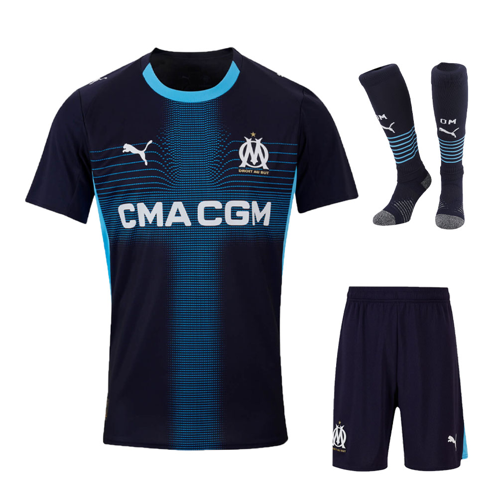2025/26 Marseille Kids & Adults Away Full Soccer Kits Football Shirt