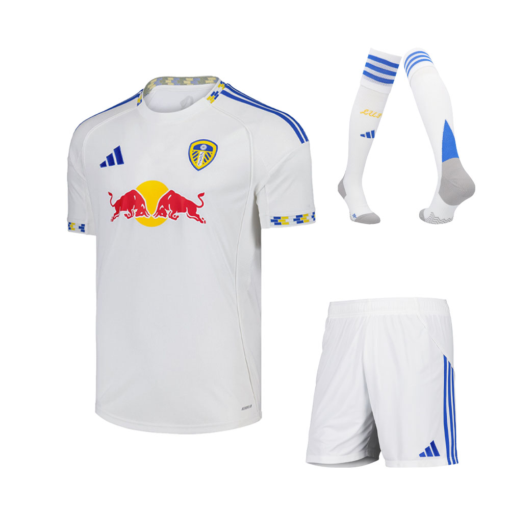 2025/26 Leeds United Kids & Adults Home Full Soccer Kits Football Shirt