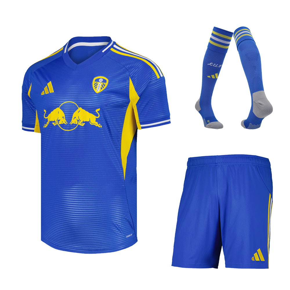 2025/26 Leeds United Kids & Adults Away Full Soccer Kits Football Shirt