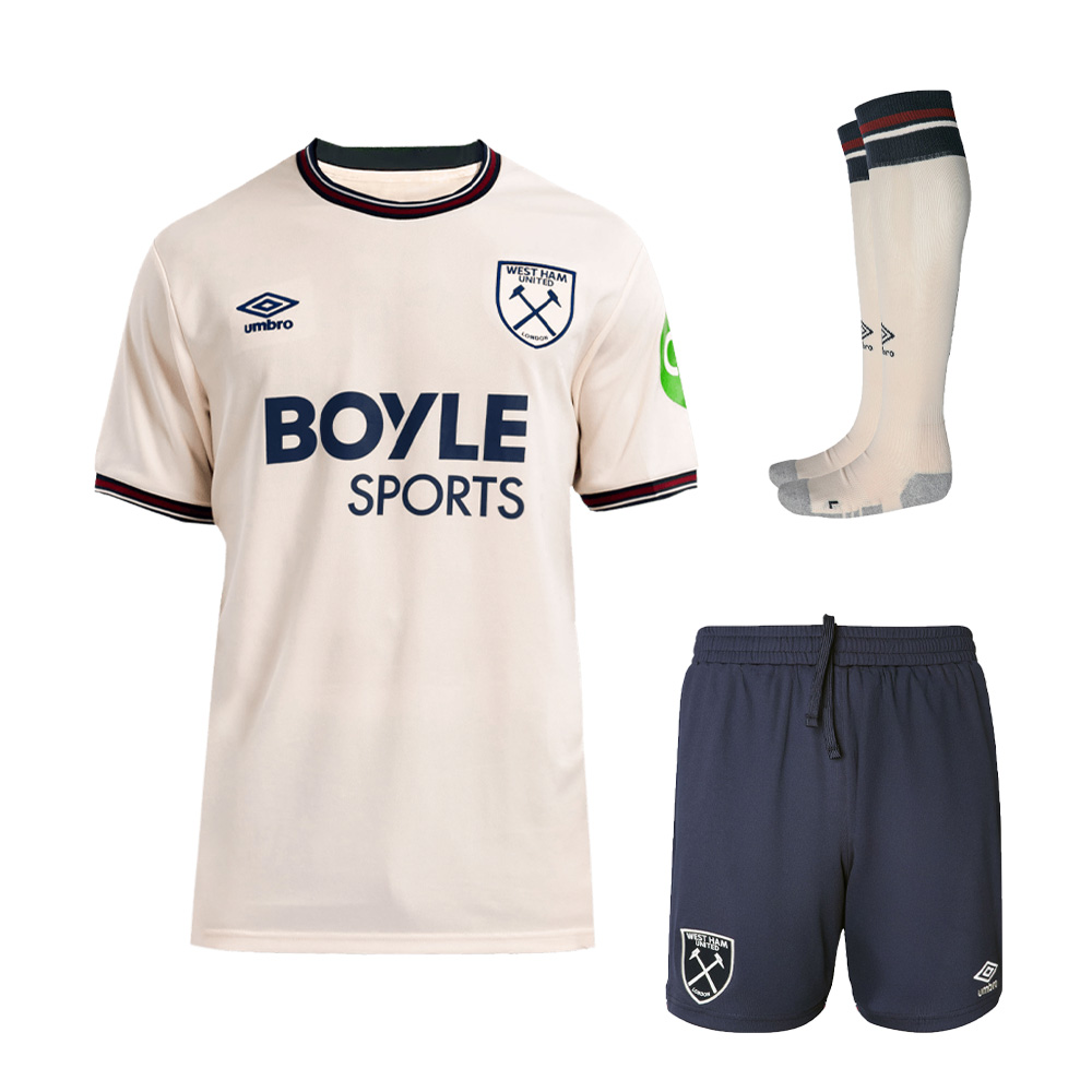 2025/26 West Ham United Kids & Adults Away Full Soccer Kits Football Shirt