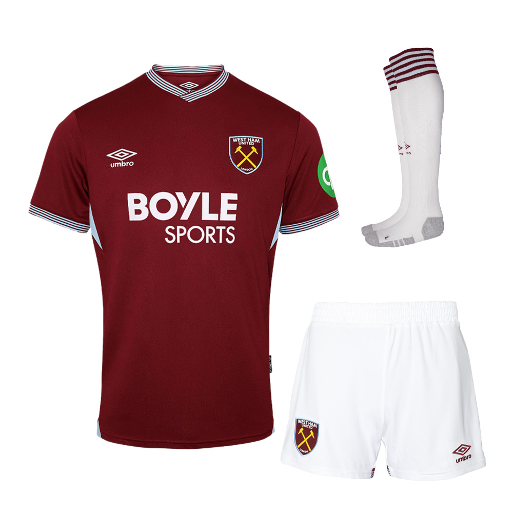 2025/26 West Ham United Kids & Adults Home Full Soccer Kits Football Shirt