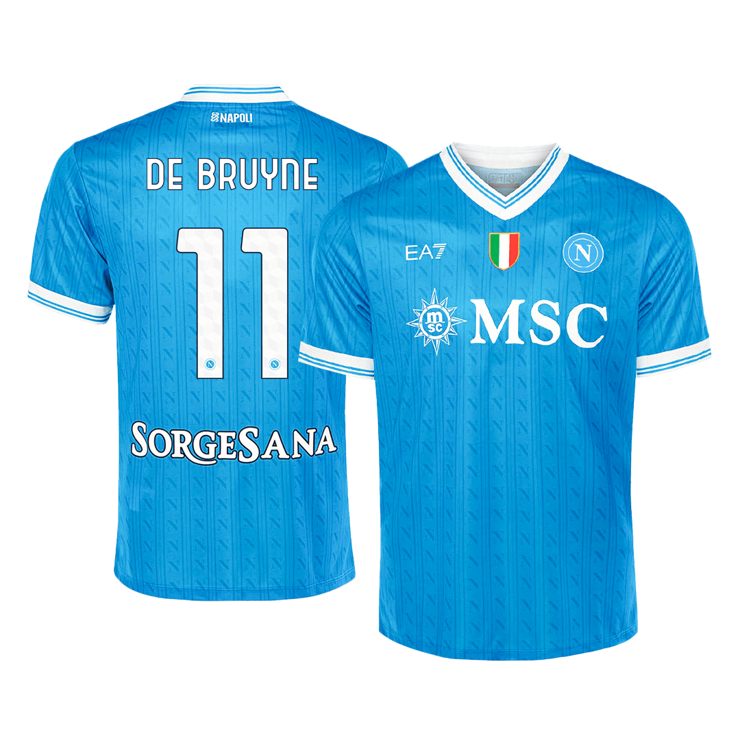 De Bruyne #11 2025/26 Napoli Soccer Jersey Home Custom Football Shirt Fan Version